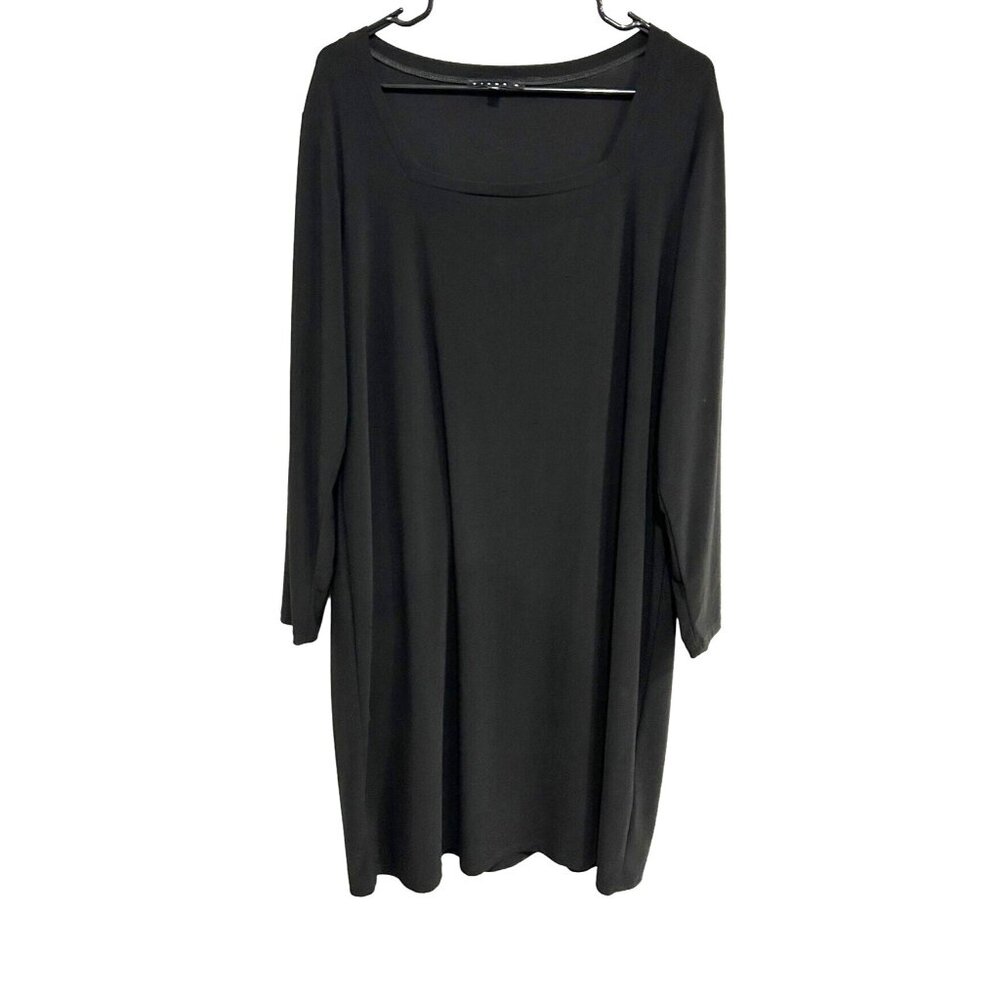Tiana B Black Long Sleeve Sheath Dress Made In USA Sz 1X